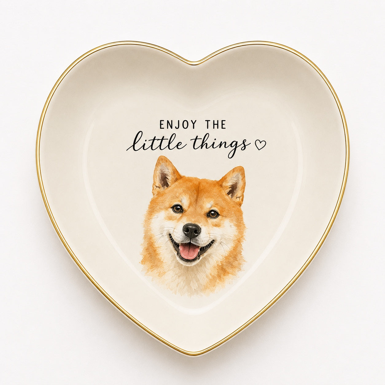 Custom pet portrait ceramic jewelry dish