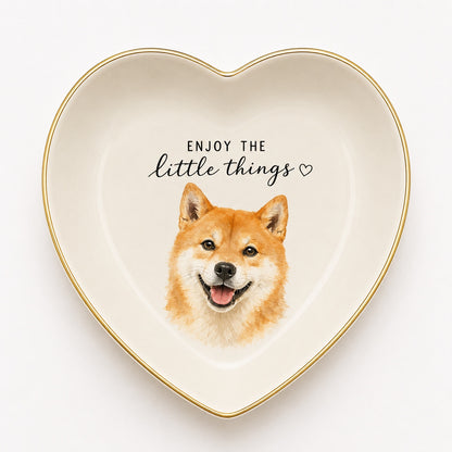 Custom pet portrait ceramic jewelry dish