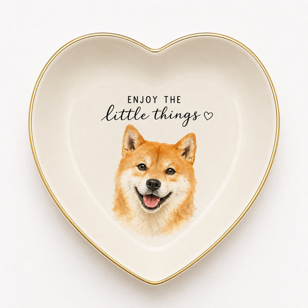 Custom pet portrait ceramic jewelry dish
