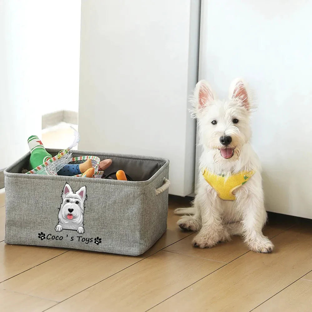 Personalized Pet Toy Storage Basket