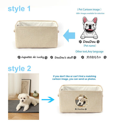 Personalized Pet Toy Storage Basket